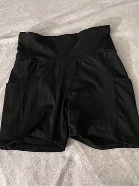 High-Waist Black Women’s Active Shorts